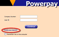 Log On page with "Forgot your User ID?" link circled.