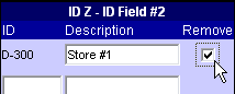 remove ID checkbox.