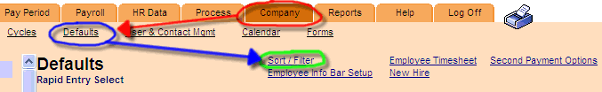 Accessing the Sort/Filter page
