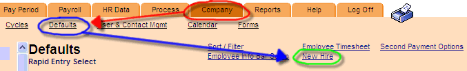 Accessing New Hire Defaults
