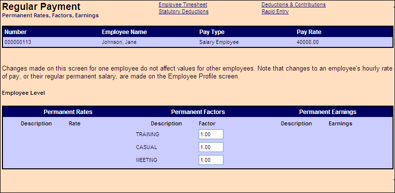 Permanent Rates, Factors, and Earnings