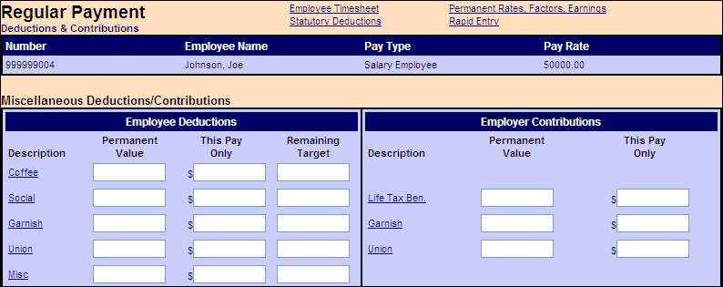 Deductions and Contributions