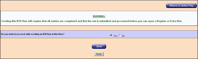 ROE Run Message